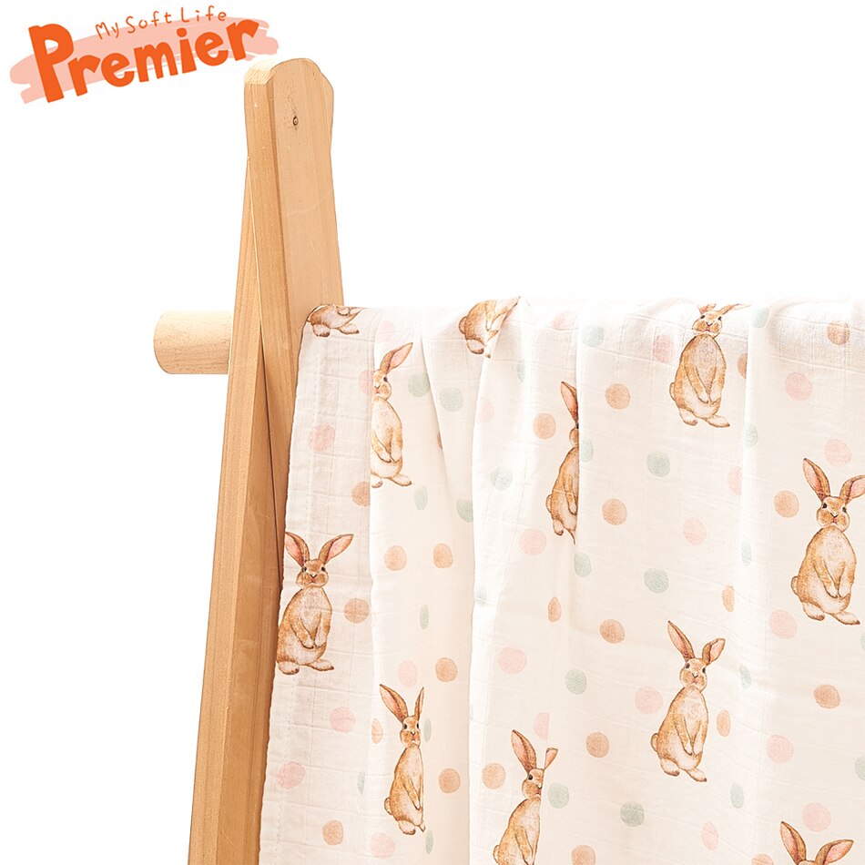 Premium bamboo cotton muslin baby swaddle wrap / blanket