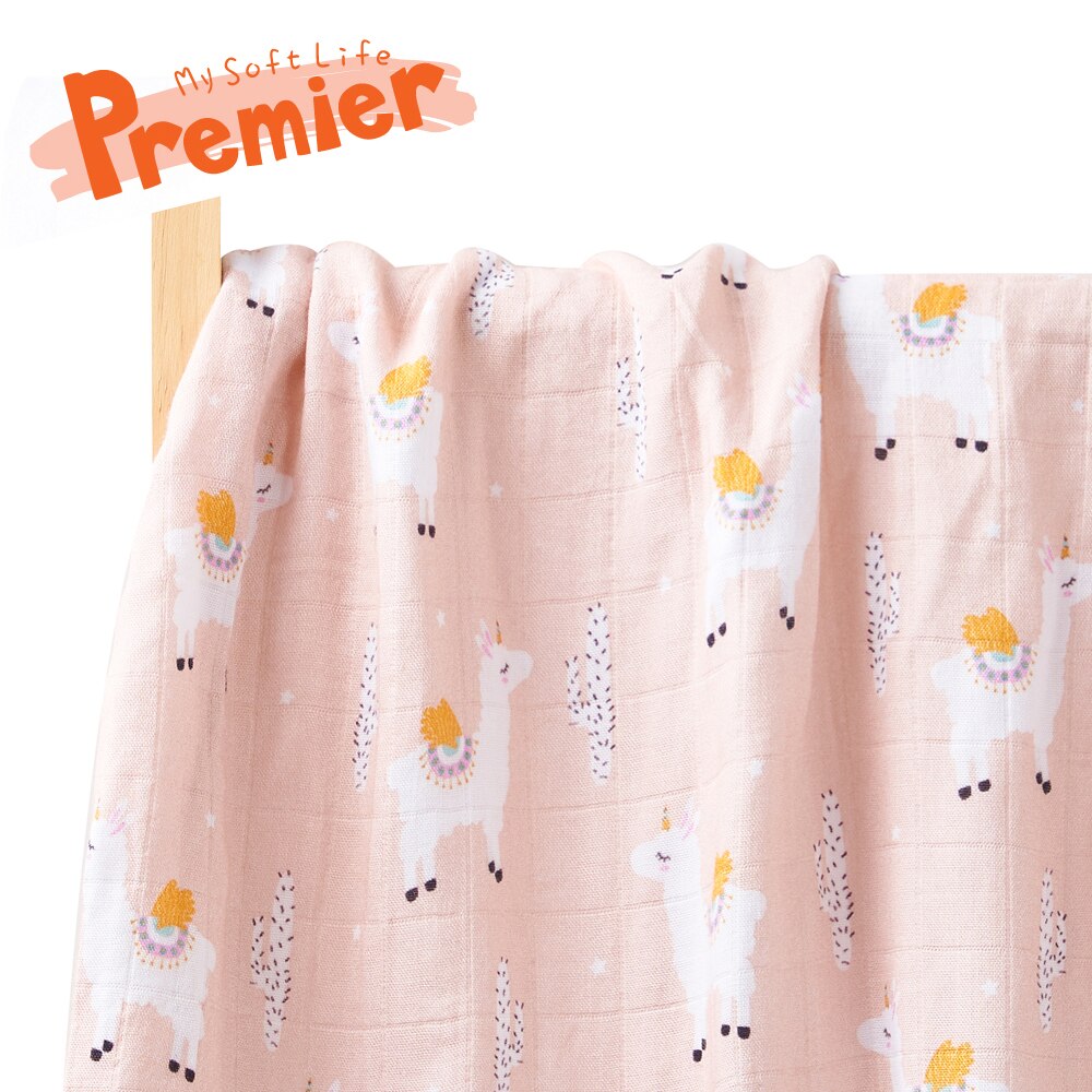 Premium bamboo cotton muslin baby swaddle wrap / blanket