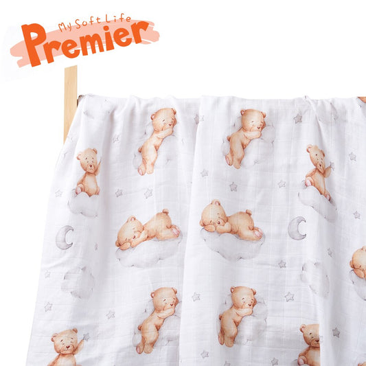 Premium bamboo cotton muslin baby swaddle wrap / blanket